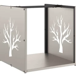 VidaXL Bois Et Accessoires De Cheminées | - Étagère à bois 40x40x40 cm acier résistant aux intempéries