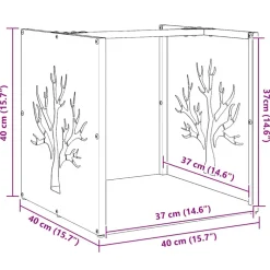 VidaXL Bois Et Accessoires De Cheminées | - Étagère à bois 40x40x40 cm acier résistant aux intempéries