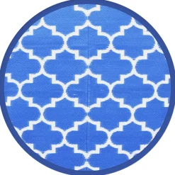 Vidaxl Objets De Décoration | - Tapis d'extérieur arakil bleu ø160 cm pp