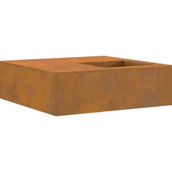 Vidaxl - Vitrexl foyer avec rangement à bûches 100x100x30 cm acier résistant aux intempéries Outlet