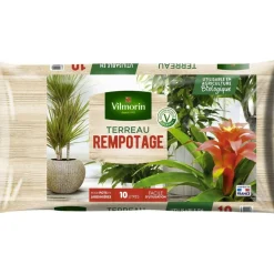 Vilmorin Terreaux Et Paillage | - Terreau rempotage plantes d'intérieur vertes et fleuries - sac de 10 litres