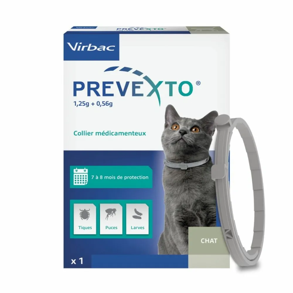 Virbac - Prevexto - collier antiparasitaire chat 1 unité Outlet