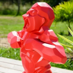 Wanda Collection - Statue origami gorille rouge 80 cm Outlet
