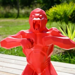 Wanda Collection - Statue origami gorille rouge 80 cm Outlet