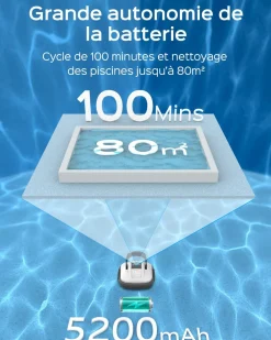 Wybot - Robot de piscine sans fil osprey 200 max - nettoyage puissant du fond, autonomie 100 min Hot