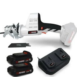 X-performer Taille-Haies, Tronçonneuses Et Élagueuses | - Scie a ebrancher portative 20v coupe bois et metal 2700 t-min xperformer xpcbr20li - 2 batteries 2ah et double chargeur