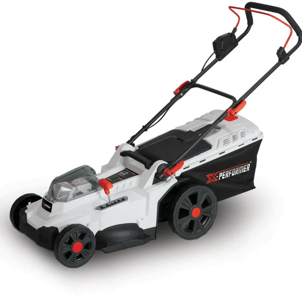 X-performer - Tondeuse à gazon portative sur batterie - 40v max - hauteur de coupe 6 positions avec 2 batteries 4ah et double chageur Best