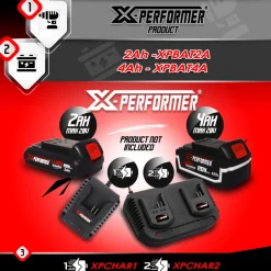 X-performer Tondeuses | - Tondeuse rechargeable 2 x 20v max 43 cm livrée sans batterie -