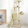 Youdoit Arbres À Chat Et Jouets | - Arbre à chat beige 79 x 34 x 138 cm