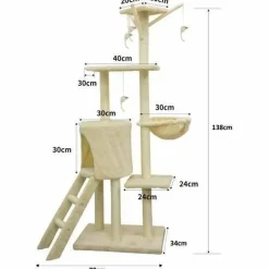 Youdoit Arbres À Chat Et Jouets | - Arbre à chat beige 79 x 34 x 138 cm