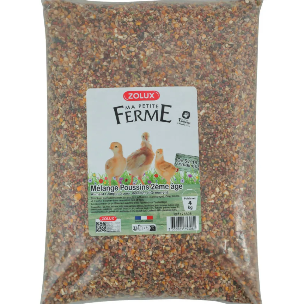 Zolux - Aliments composé, mélange poussin 2eme âge 4 kg basse cour. Clearance