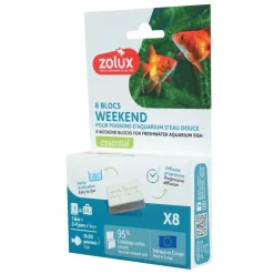 Zolux - Bloc vacances de nourriture pour poissons d'aquarium d'eau douce 8 blocs permett Outlet
