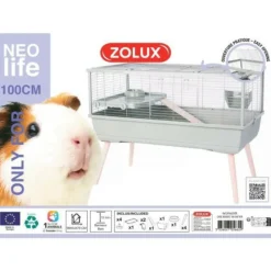 Zolux Cages Et Accessoires | - Cage rongeur surélevée - - néolife - pour cochon d'inde - 99 x 54 x 79 cm - vert