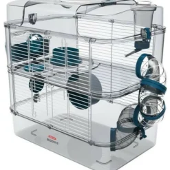 Zolux Cages Et Accessoires | - Cage sur 2 étages pour hamsters, souris et gerbilles - rody3 duo - l 41 x p 27 x h 40,5 cm - bleu