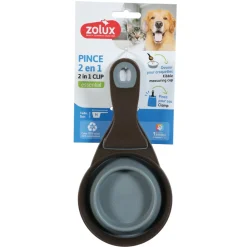 Zolux - Pince 2 en 1 doseur silicone m 237 ml gris pour chat et chien Outlet
